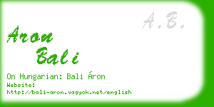 aron bali business card